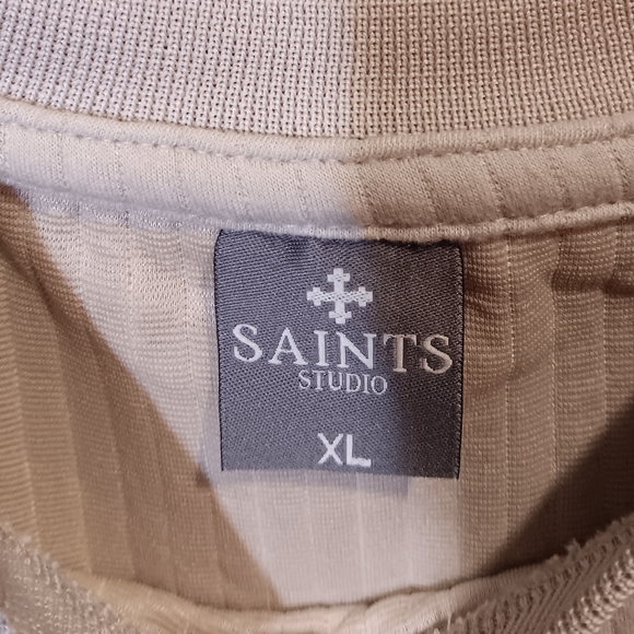 Men's Beige Ribbed Sweatshirt - Picture 2 of 4